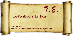 Tiefenbach Erika névjegykártya
